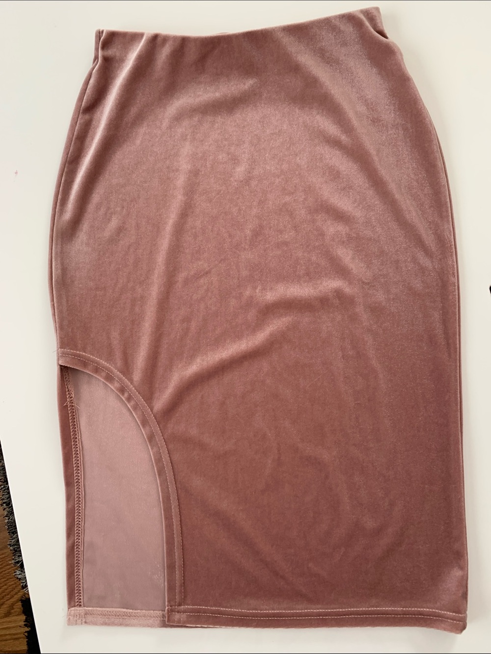 Charlotte Russe Rose Blush Velvet Pencil Skirt Size S